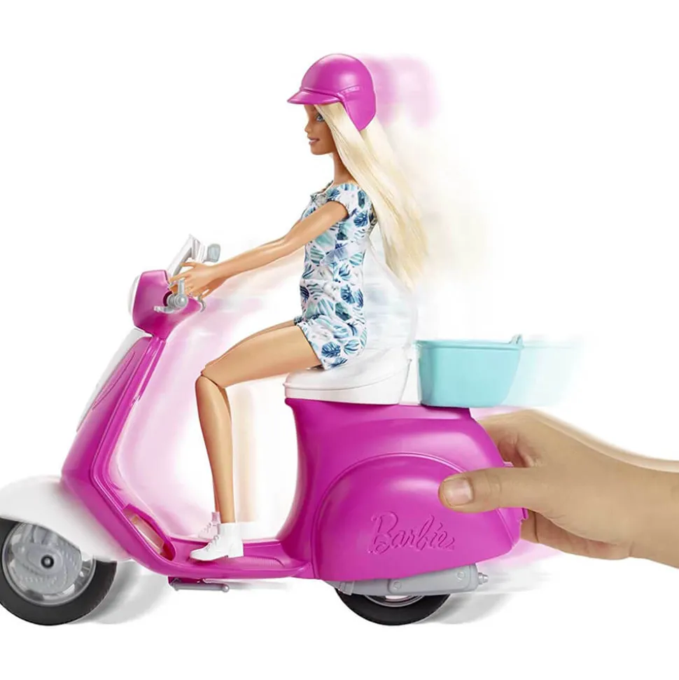 Barbie Doll and Accessories Scooter Playset