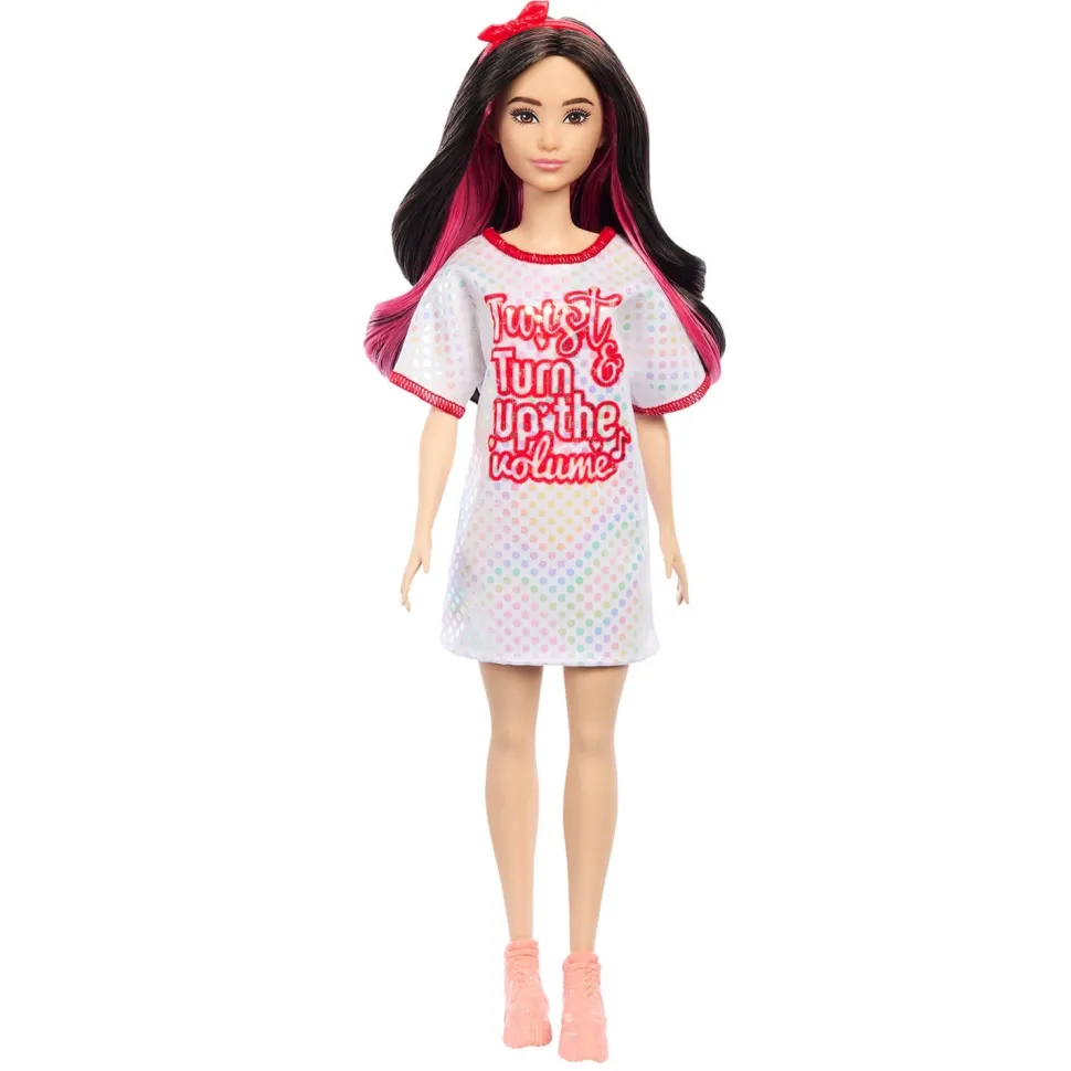 Barbie Fashionistas Doll with Black Hair&Twist&Turn Dress #214