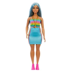 Barbie Fashionistas Doll with Blue Hair&Rainbow Top #218