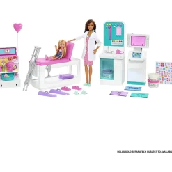 Barbie Fast Cast Clinic Playset with Brunette Barbie Doctor Doll
