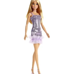 Barbie Mini Glitz Doll Dress Blonde in Lavender Metallic Dress
