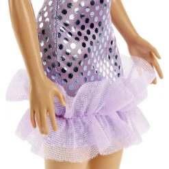 Barbie Mini Glitz Doll Dress Blonde in Lavender Metallic Dress