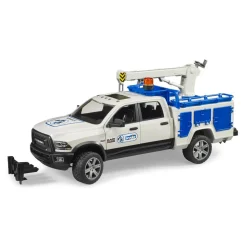 Bruder 02509 RAM Service Truck with Crane and Rotating Beacon Light 1:16 Scale Vehicle