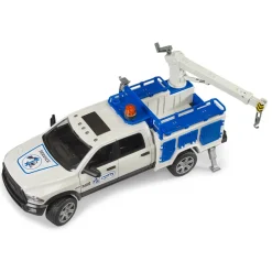 Bruder 02509 RAM Service Truck with Crane and Rotating Beacon Light 1:16 Scale Vehicle