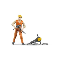 Bruder bworld Construction Worker with Accessories Set