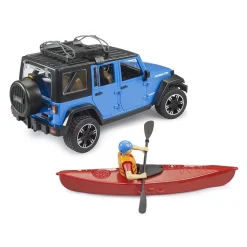 Bruder Jeep Wrangler Rubicon Unlimited with Kayak and Kayaker