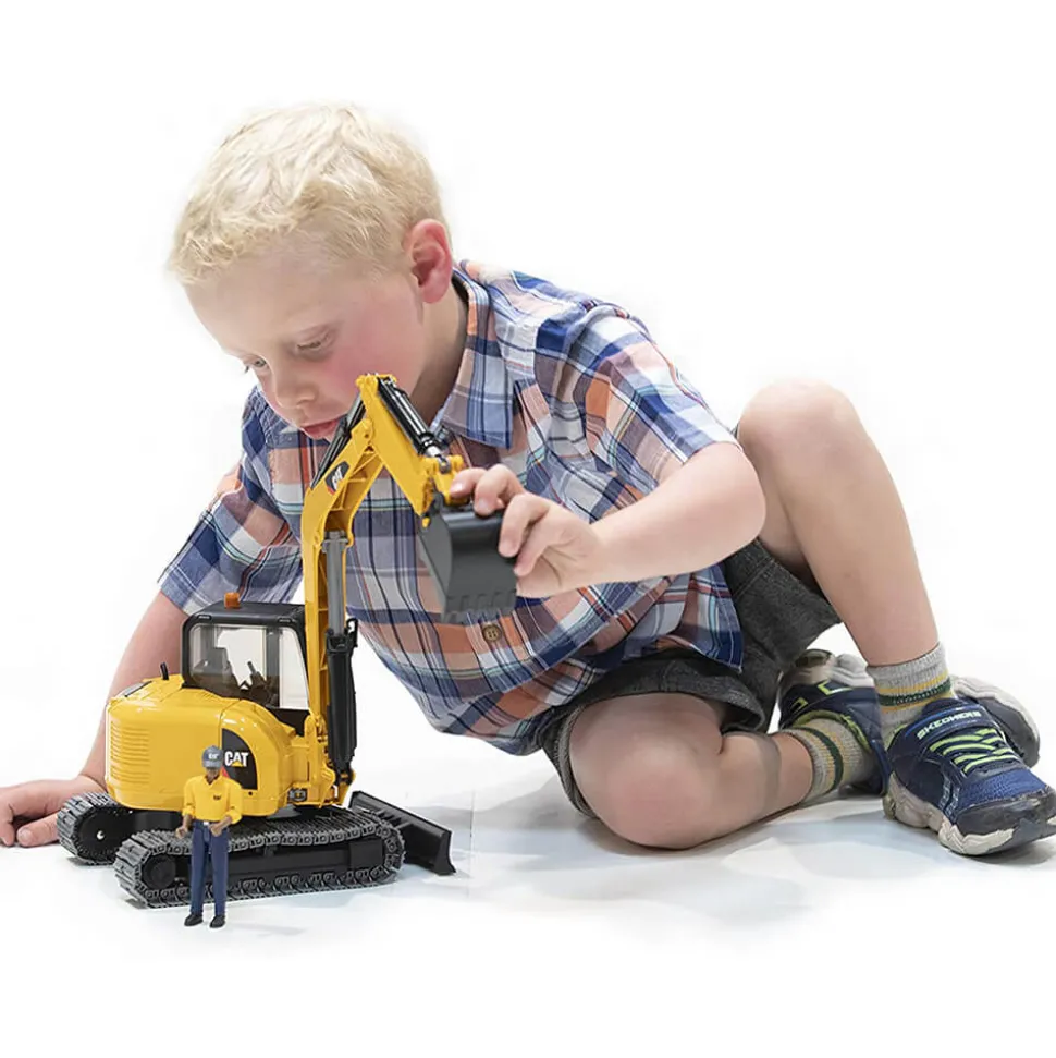 Bruder Pro Series CAT Mini Excavator with Worker