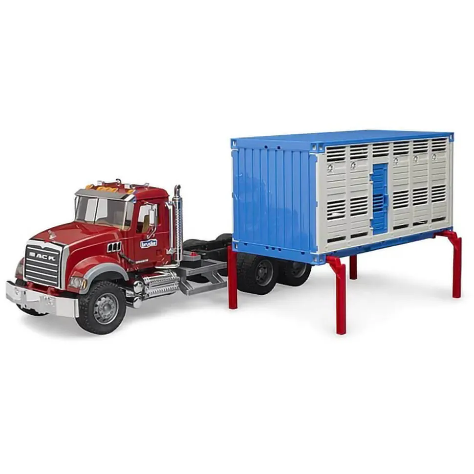 Bruder Pro Series MACK Granite Cattle Transportation Truck w Cow