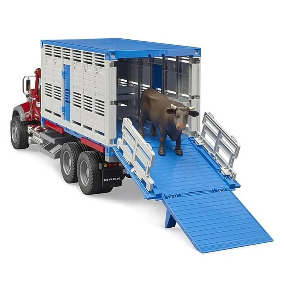 Bruder Pro Series MACK Granite Cattle Transportation Truck w Cow