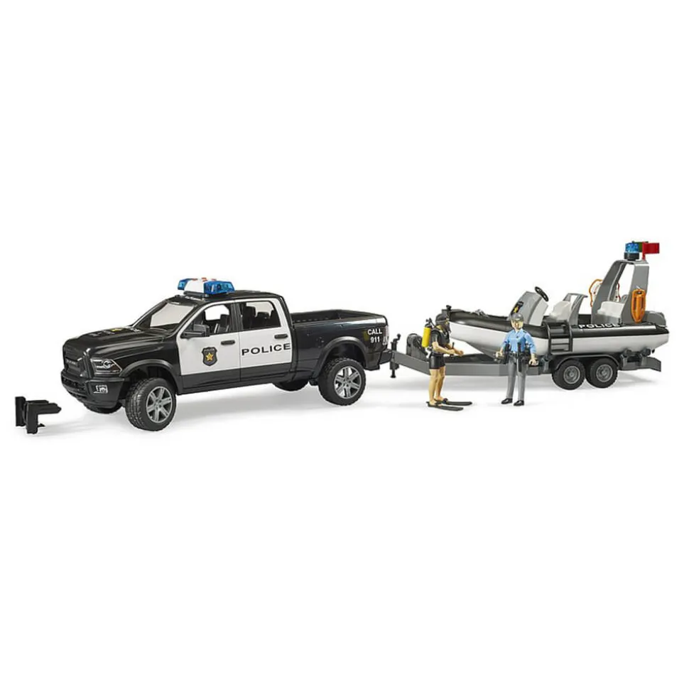 Bruder Pro Series RAM 2500 Police Pickup, Trailer, Boat&Figures