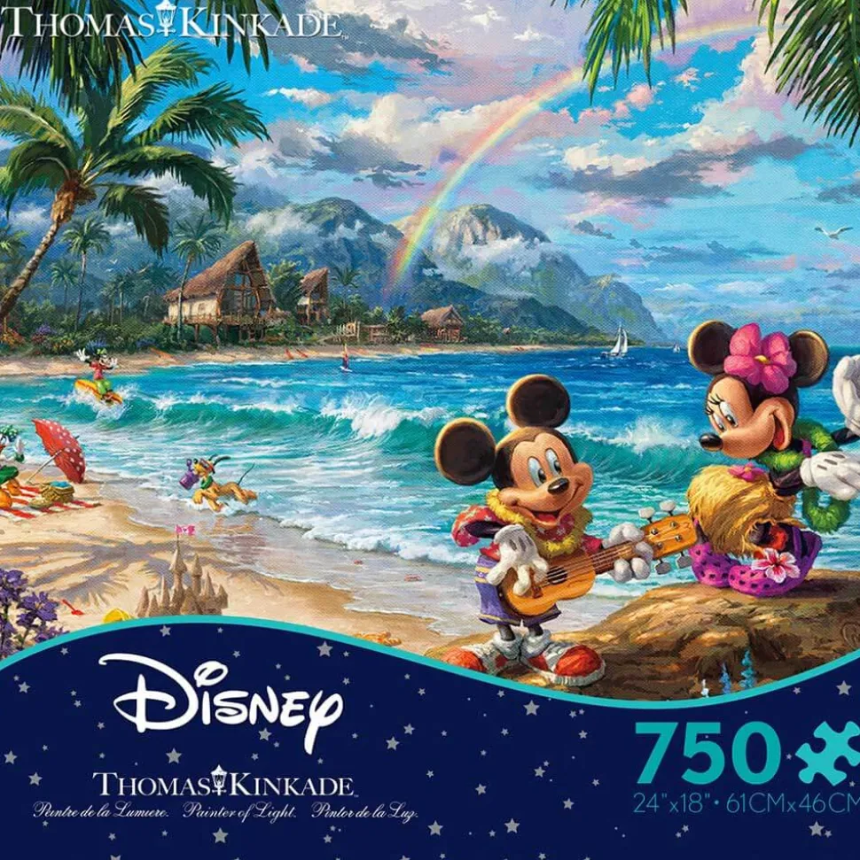Ceaco Thomas Kinkade Disney Mickey and Minnie in Hawaii 750 Piece Jigs