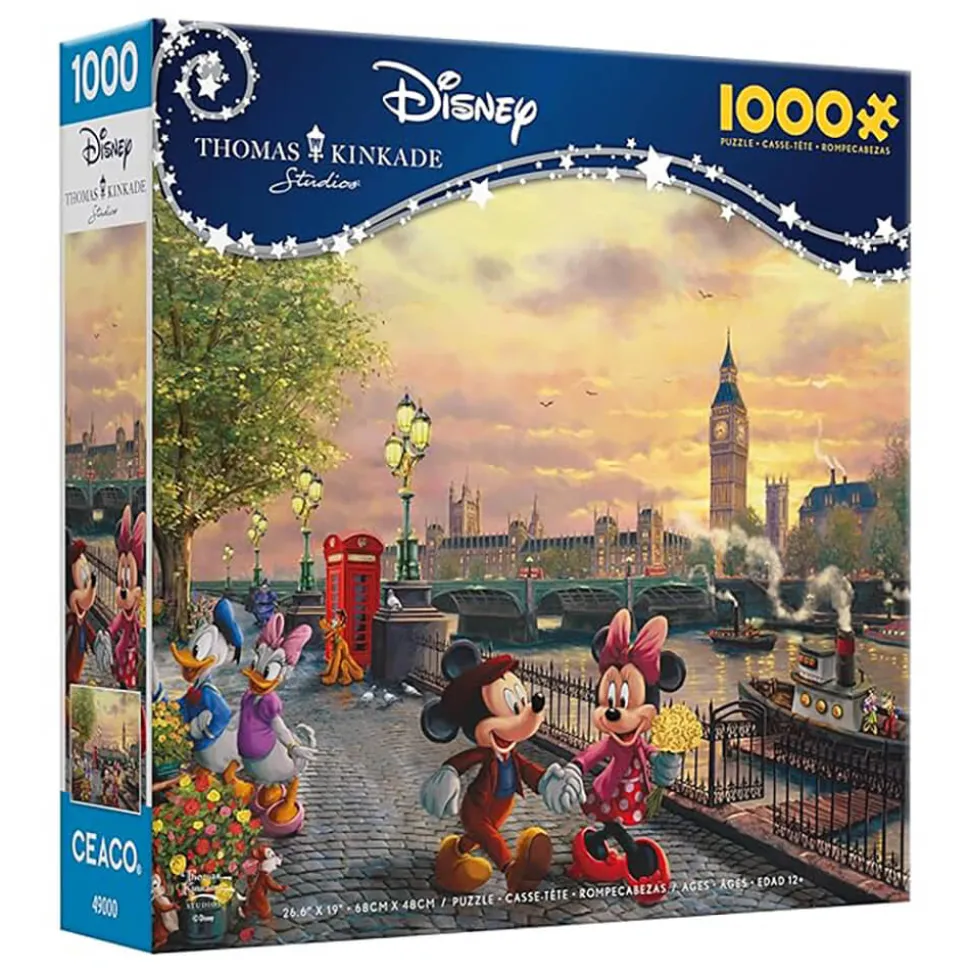 Ceaco Thomas Kinkade Disney's Mickey and Minnie in London 1000 Piece J