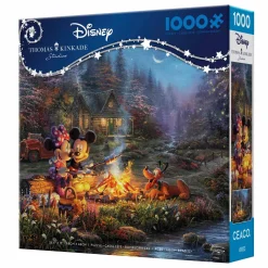 Ceaco Thomas Kinkade Disney's Mickey and Minnie Sweetheart Campfire 10