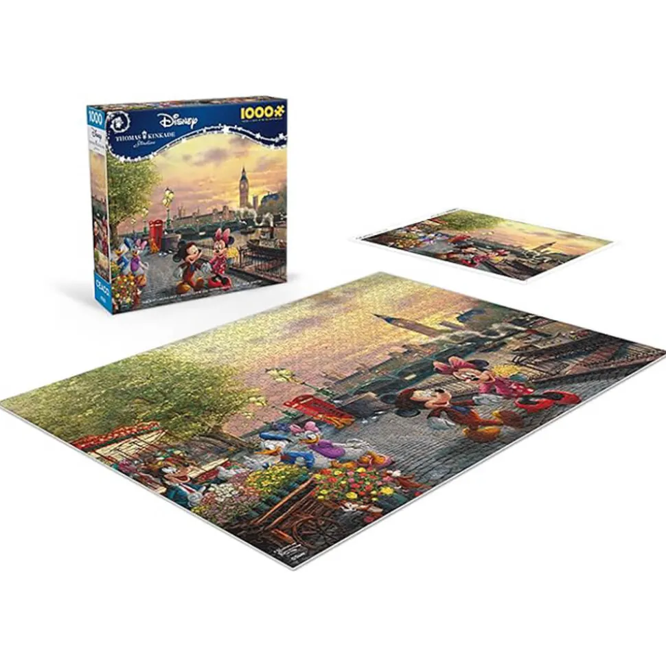 Ceaco Thomas Kinkade Disney's Mickey and Minnie in London 1000 Piece J
