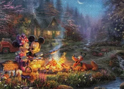 Ceaco Thomas Kinkade Disney's Mickey and Minnie Sweetheart Campfire 10