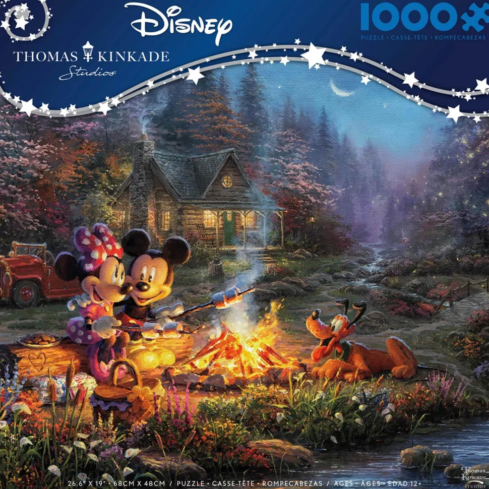 Ceaco Thomas Kinkade Disney's Mickey and Minnie Sweetheart Campfire 10