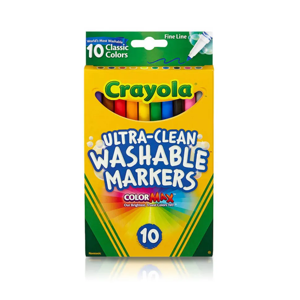 Crayola 10ct Ultra-Clean Washable Markers Fine Line Classic Colors