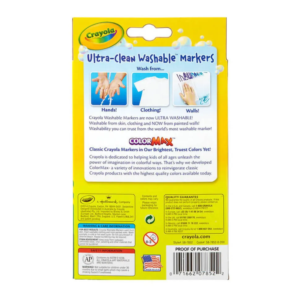 Crayola 10ct Ultra-Clean Washable Markers Fine Line Classic Colors