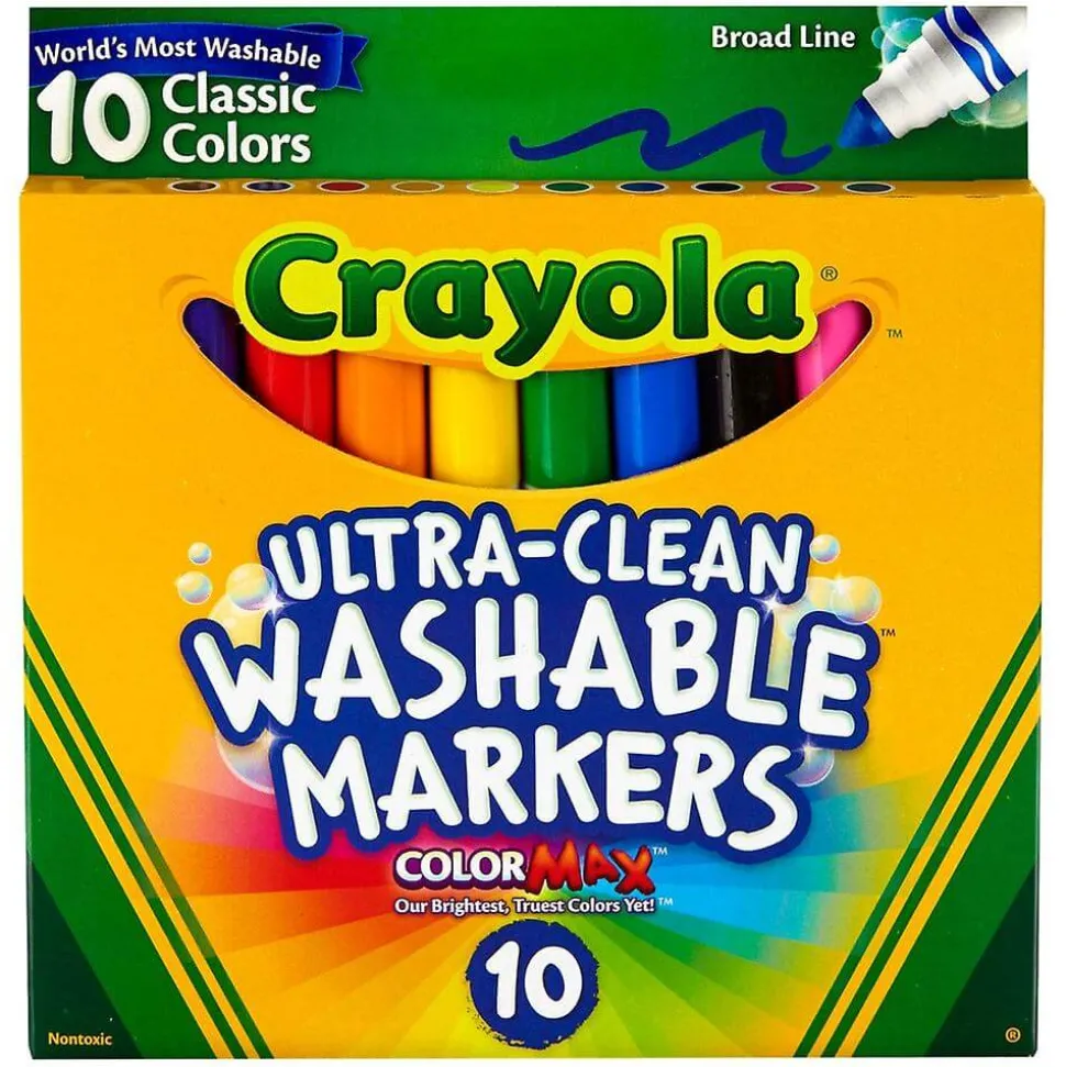 Crayola 10ct Washable Broad Line Markers Classic Colors