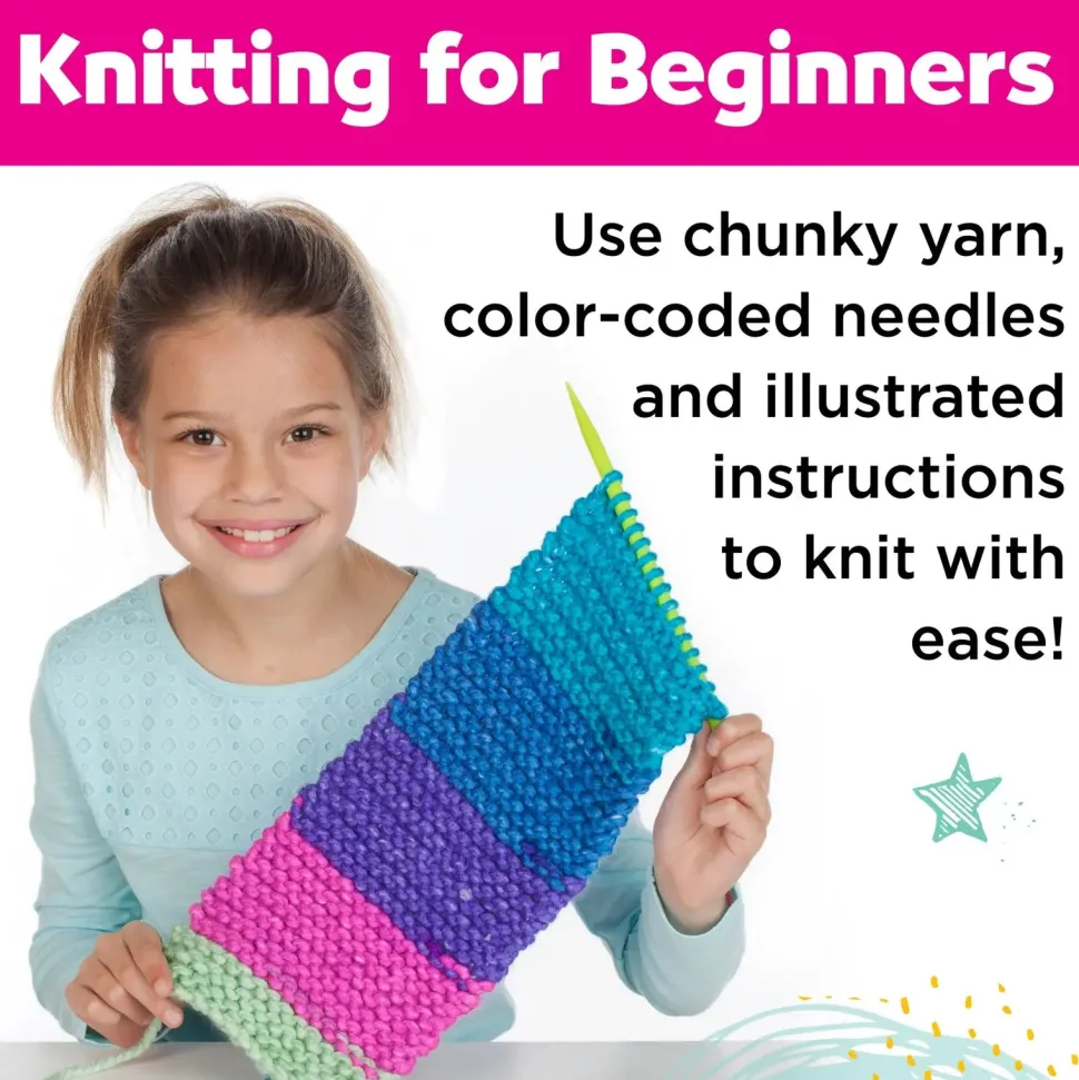 Creativity for Kids Learn to Knit Pocket Scarf Kit