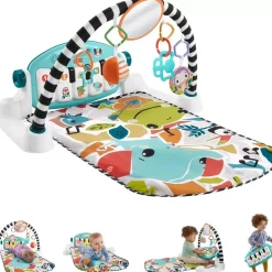 Fisher-Price Glow and Grow Kick&Play Piano Gym (Blue)