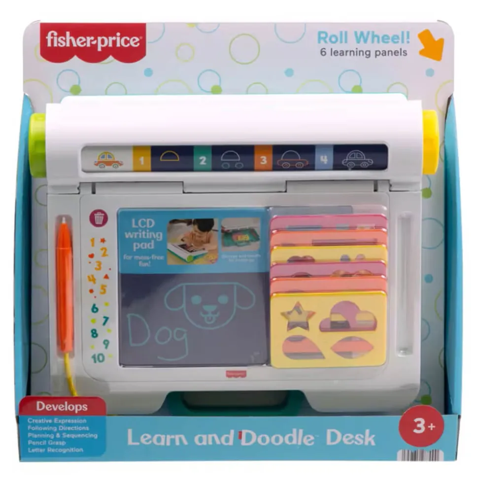 Fisher-Price Learn&Doodle Desk, Mess-Free Writing&Drawing Tablet W