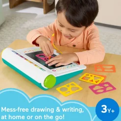 Fisher-Price Learn&Doodle Desk, Mess-Free Writing&Drawing Tablet W