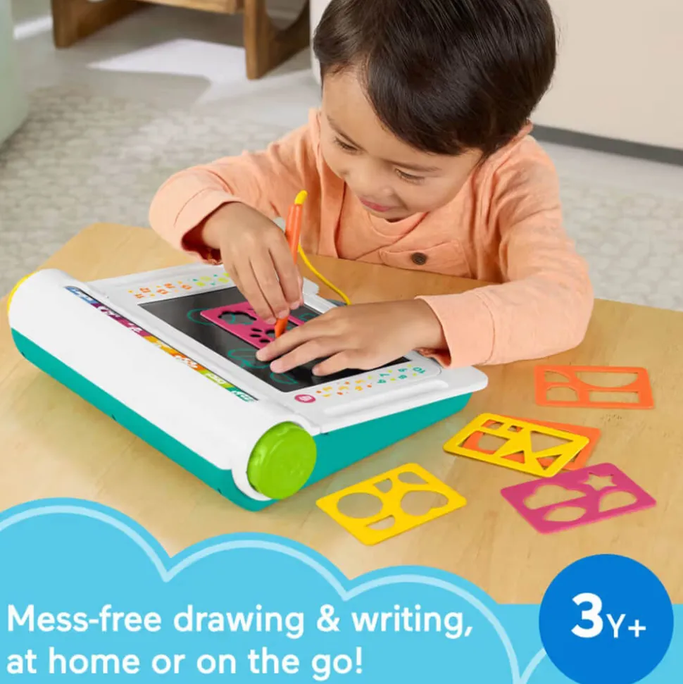 Fisher-Price Learn&Doodle Desk, Mess-Free Writing&Drawing Tablet W