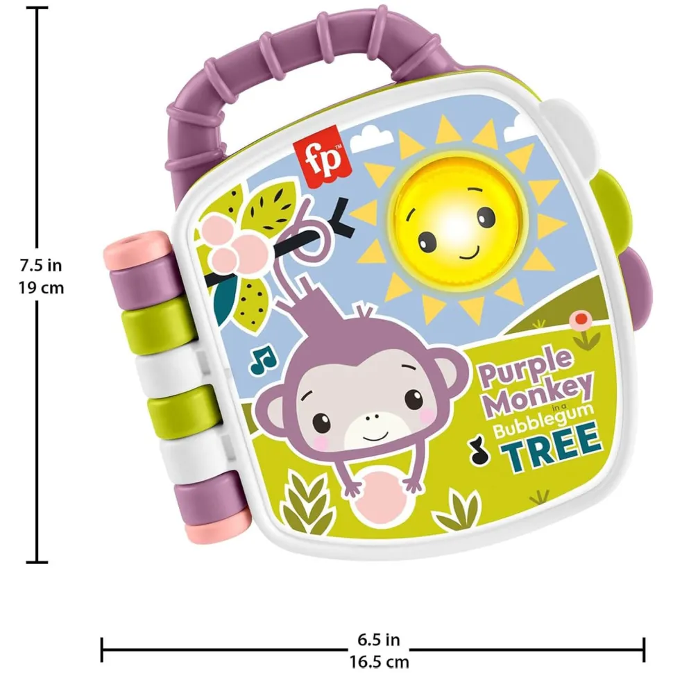 Fisher-Price Purple Monkey Musical Storybook Toy For Baby&Toddler Wi