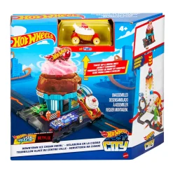 Hot Wheels City Track Ice Cream Shop Playset
