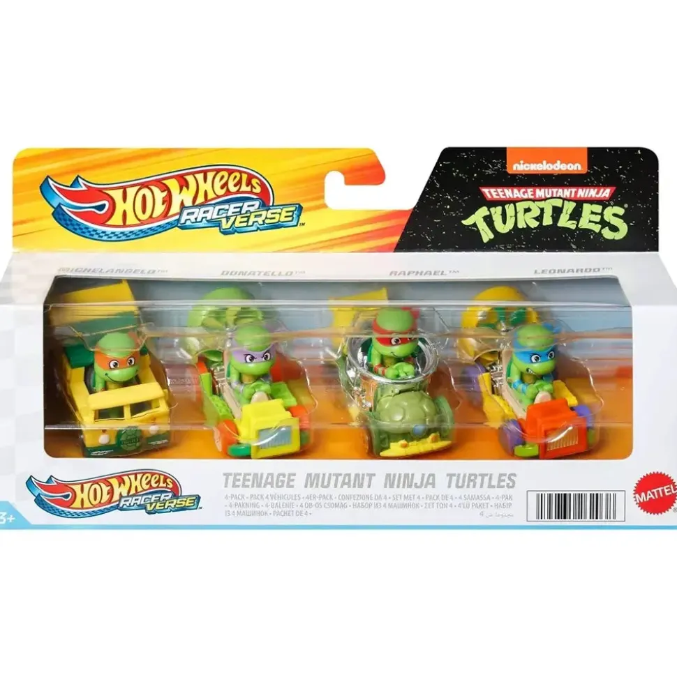 Hot Wheels RacerVerse Teenage Mutant Ninja Turtles 4-Pack Diecast Vehi