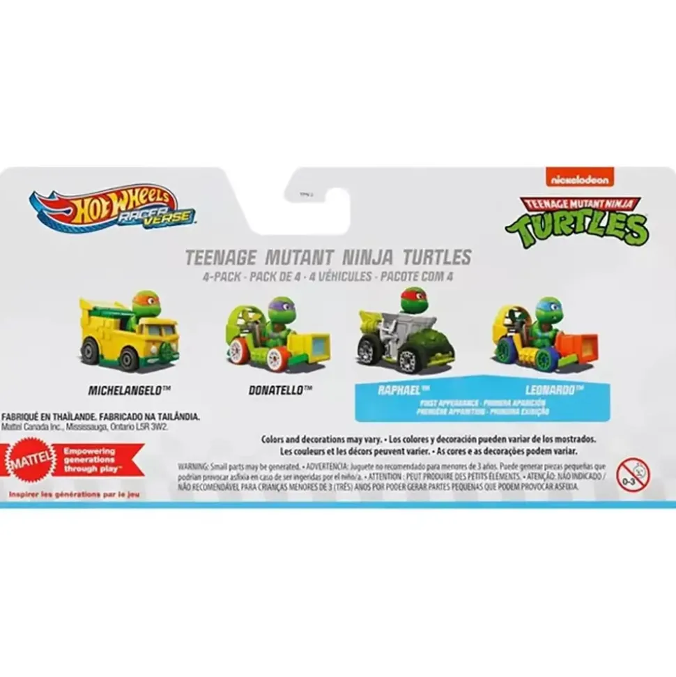 Hot Wheels RacerVerse Teenage Mutant Ninja Turtles 4-Pack Diecast Vehi