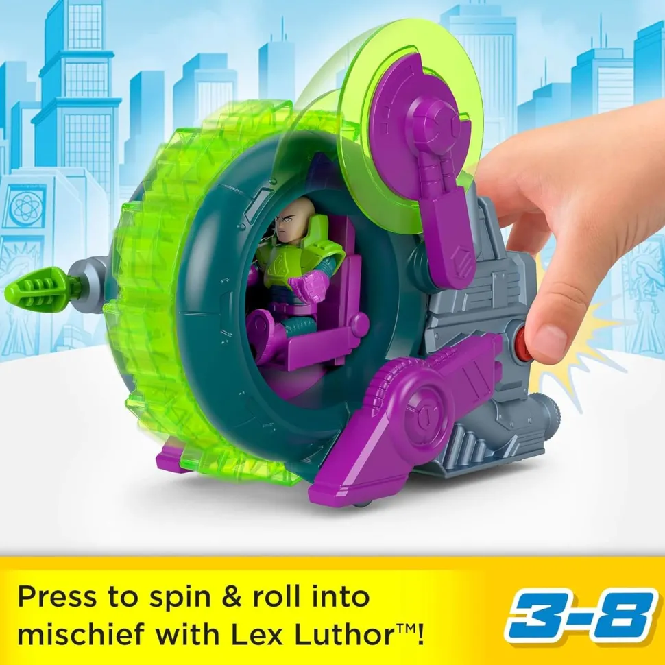 Imaginext DC Super Friends Lex Luthor Spinning Saw Vehicle&Figure Se