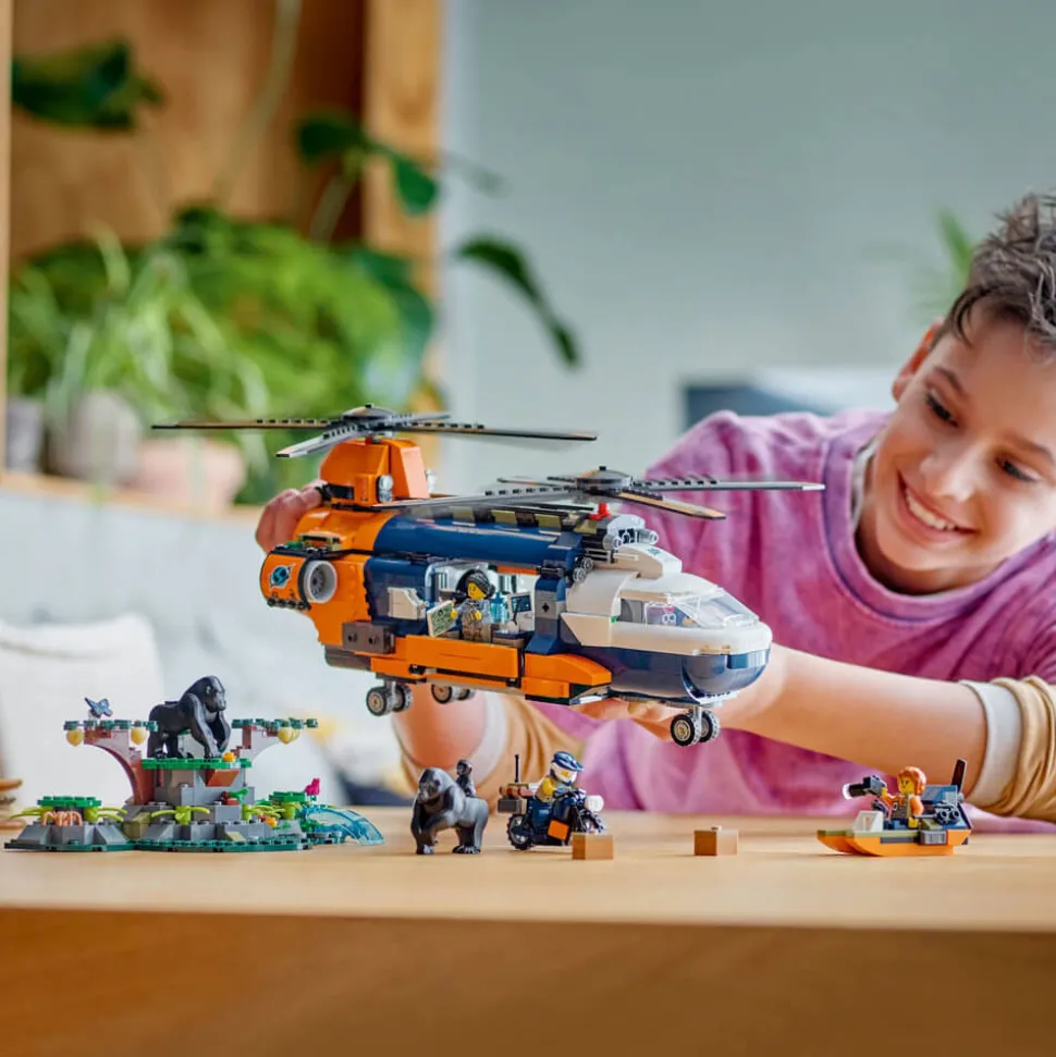 LEGO® City Jungle Explorer Helicopter at Base Camp 881 Piece Building Set (60437)