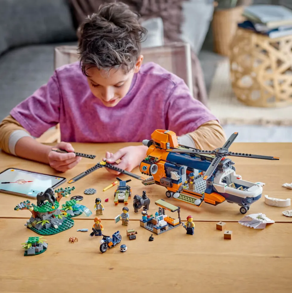 LEGO® City Jungle Explorer Helicopter at Base Camp 881 Piece Building Set (60437)