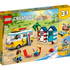 LEGO® Creator Beach Camper Van 556 Piece Building Kit (31138)