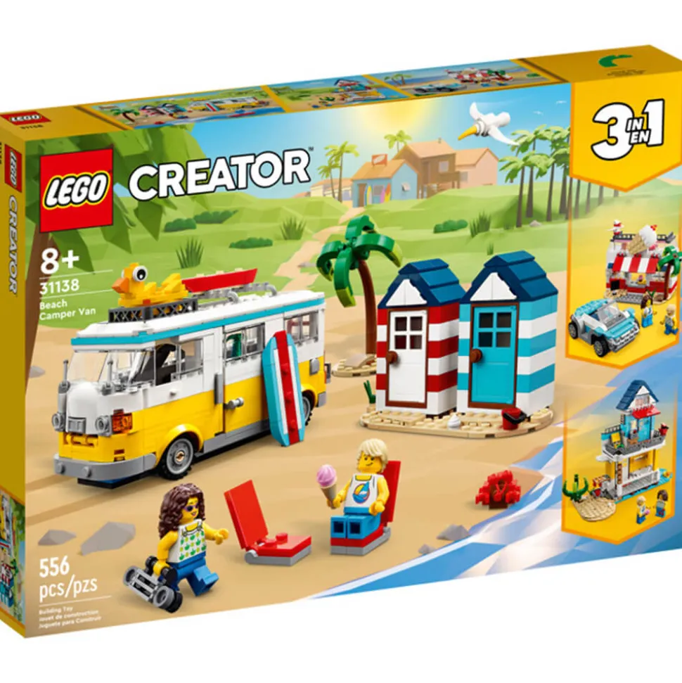LEGO® Creator Beach Camper Van 556 Piece Building Kit (31138)