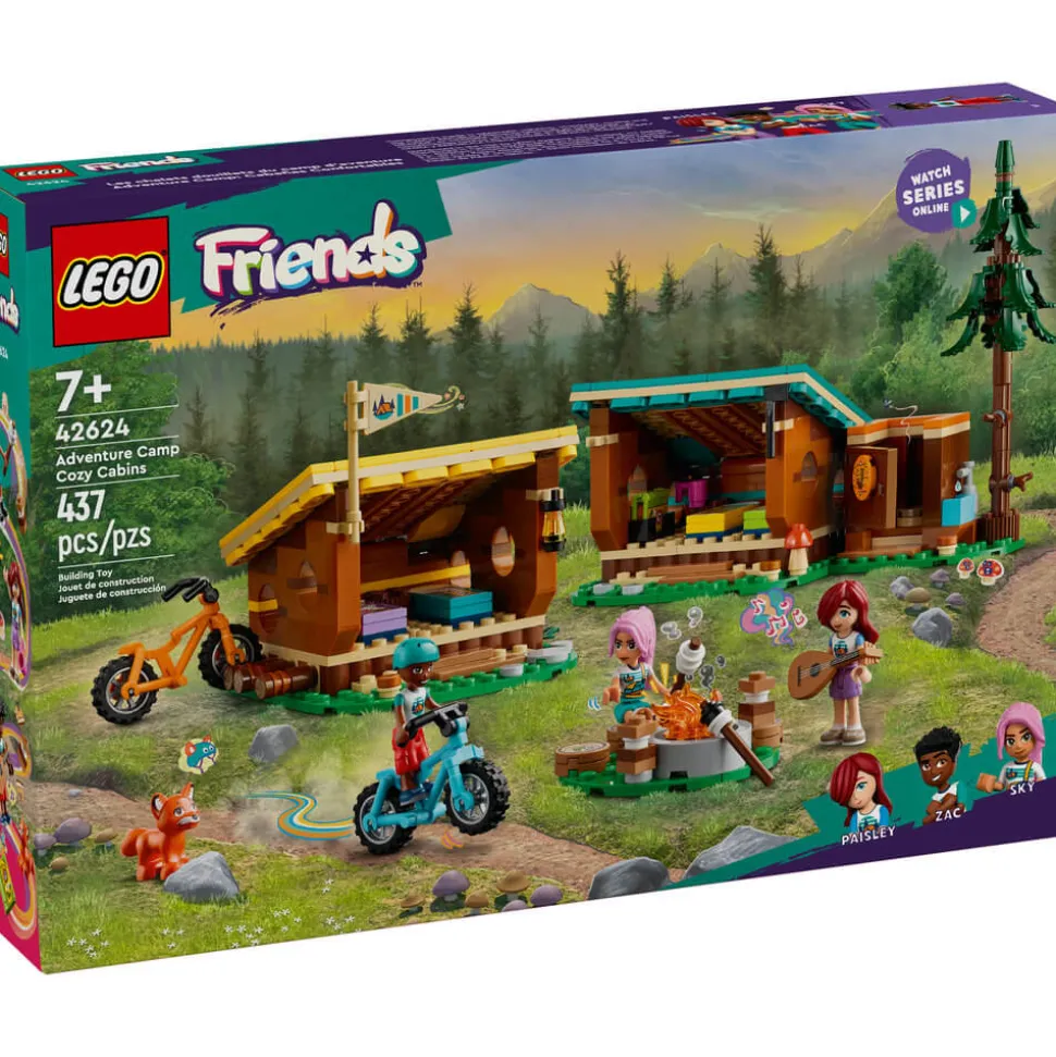 LEGO® Friends Adventure Camp Cozy Cabins 437 Piece Building Set (42624)