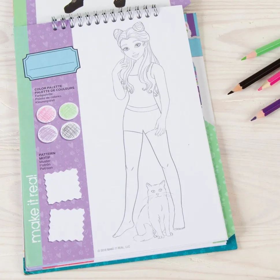 Make It Real Fashion Design Sketchbook: Pretty Kitty