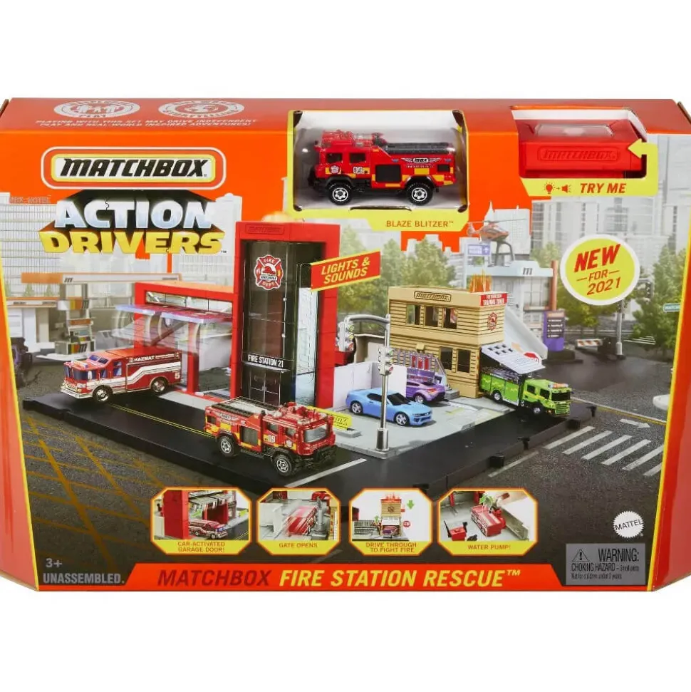 MATCHBOX ACTION DRIVERS Matchbox Fire Station Rescue Playset