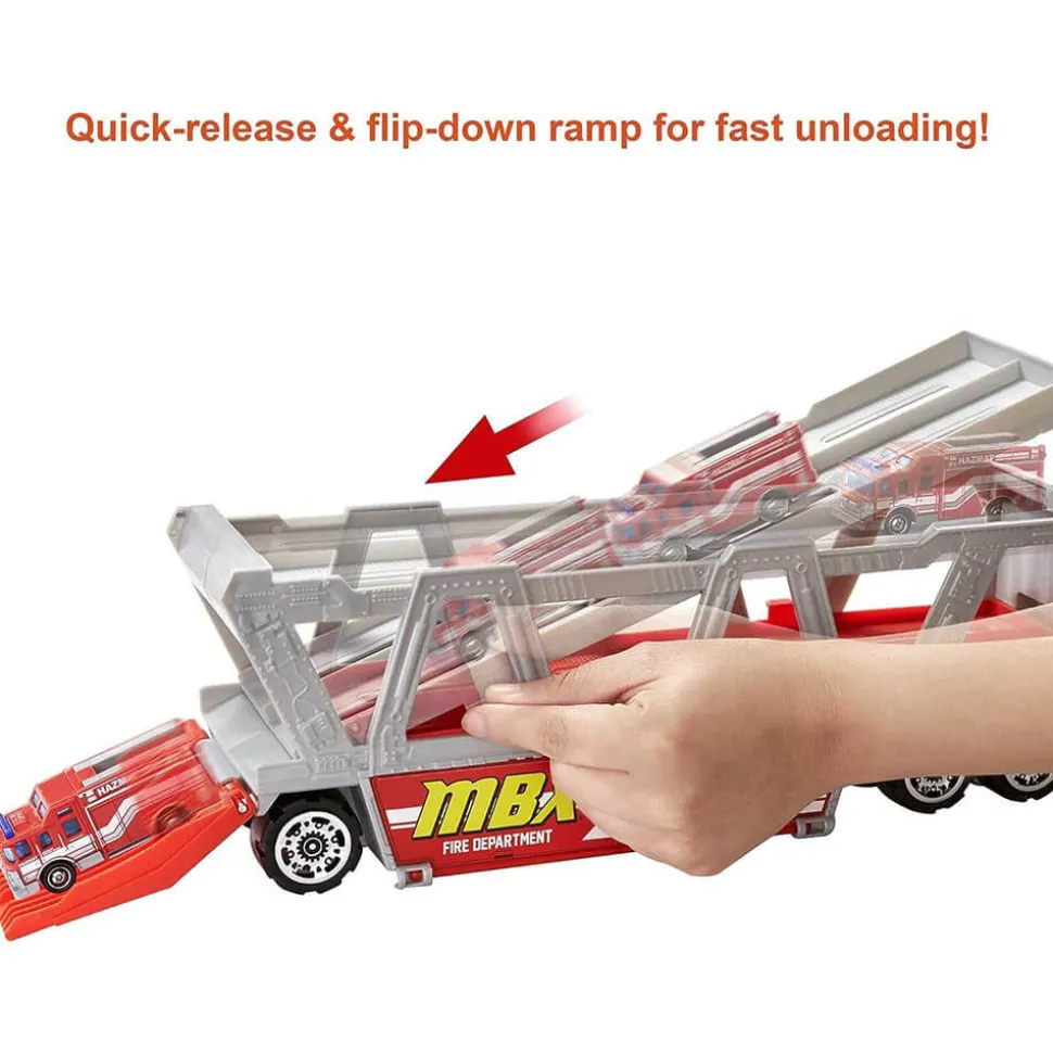 Matchbox Fire Rescue Hauler Playset