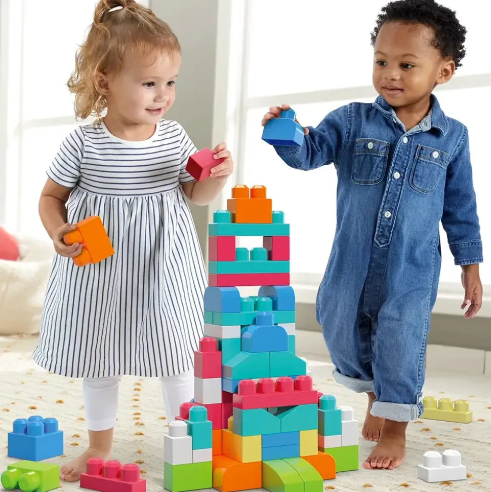 MEGA BLOKS 80 Piece Toy Blocks Big Building Bag