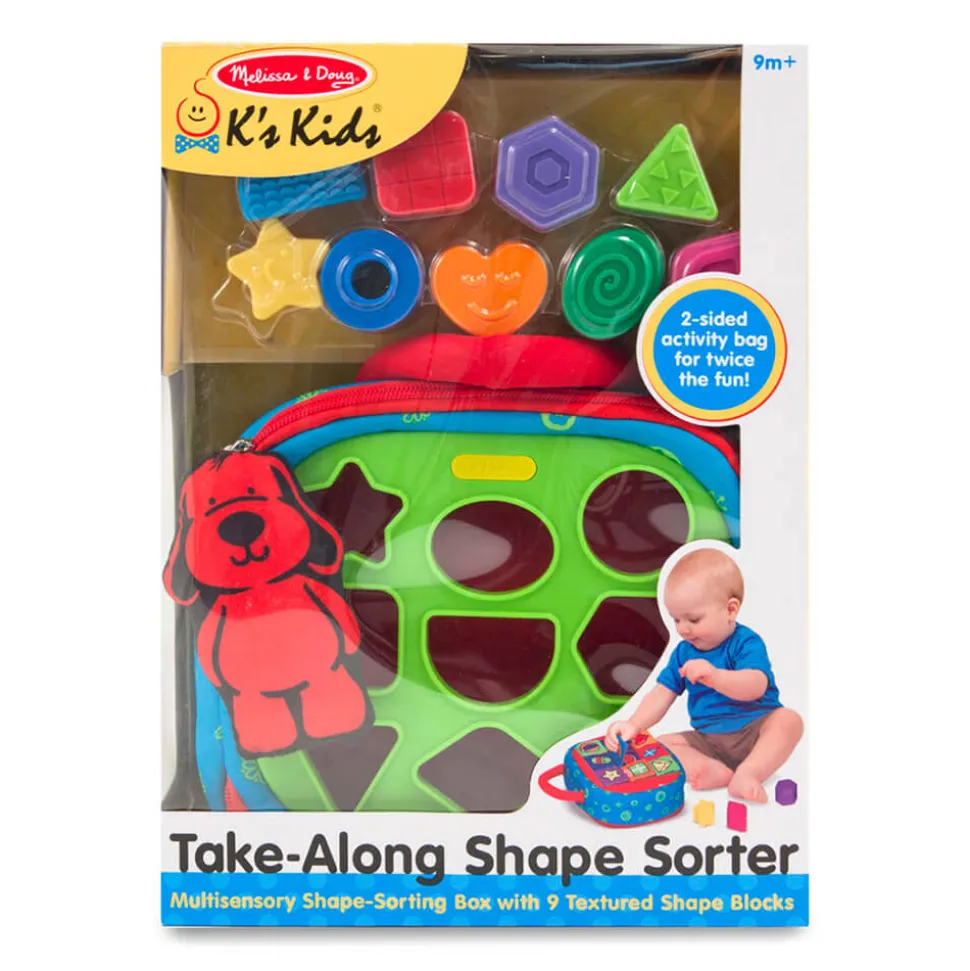 Melissa and Doug K’s Kids Take-Along Shape Sorter Baby and Toddler Toy