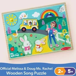 Melissa and Doug Ms. Rachel 6 Piece Wooden Song Puzzle