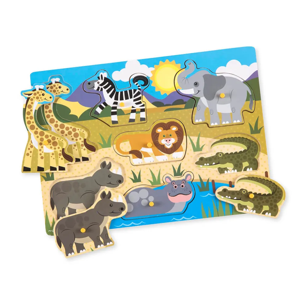 Melissa and Doug Safari 7 Piece Peg Puzzle