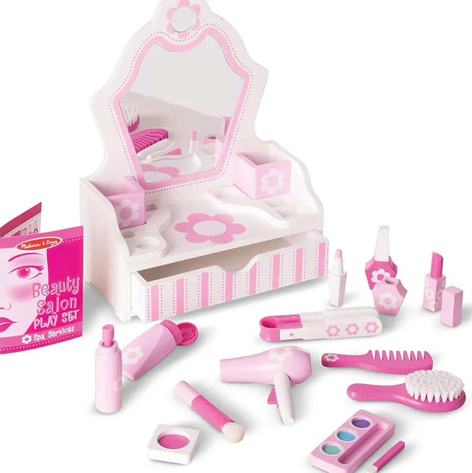 Melissa&Doug Wooden Vanity Beauty Salon Play Set