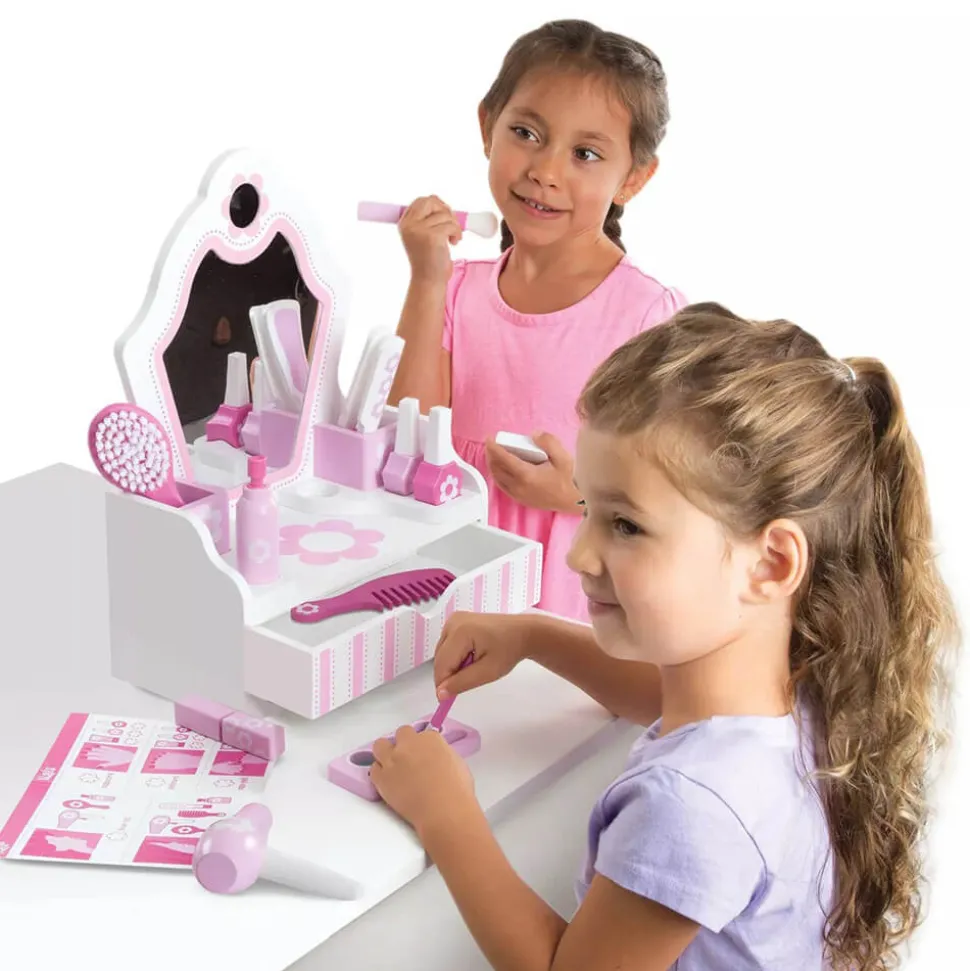 Melissa&Doug Wooden Vanity Beauty Salon Play Set