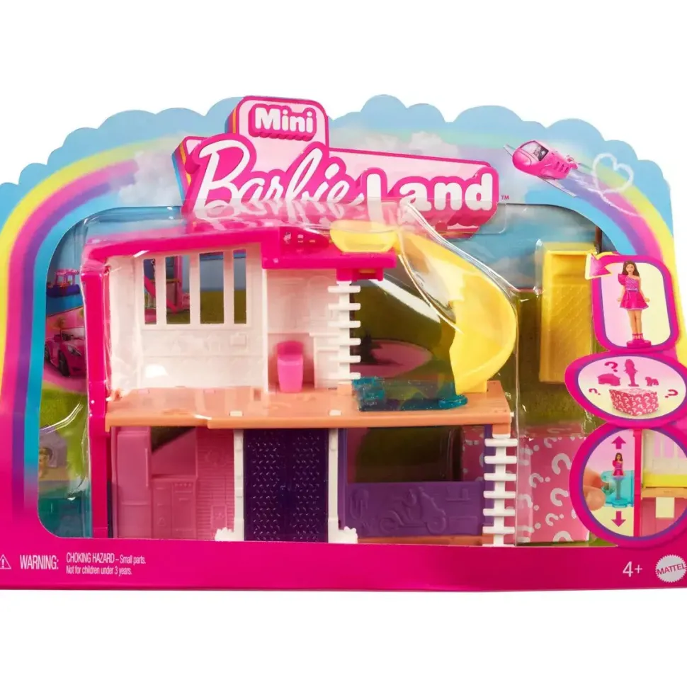 Mini Barbie Land House Yellow Water slide