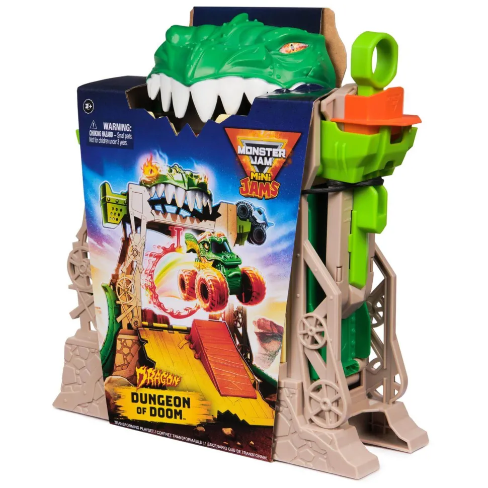 Monster Jam Dragon Dungeon of Doom Mini Jams Playset With Exclusive Mo