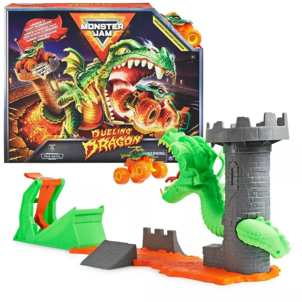 Monster Jam True Metal Dueling Dragon Playset